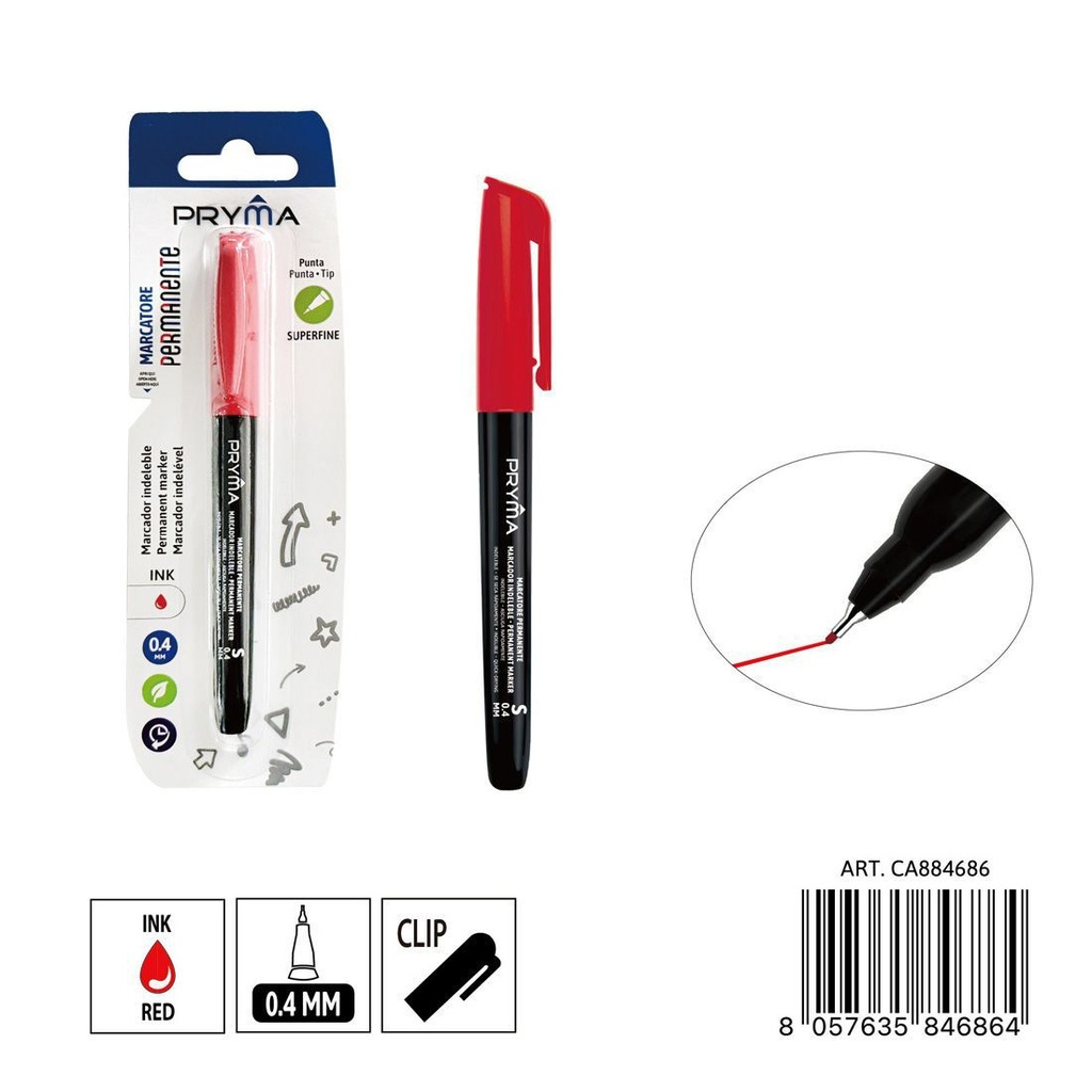 Marcador para CD de punta S 0.4 mm rojo - Artículos de escritura y manualidades