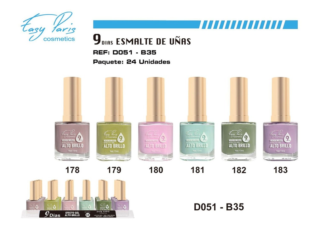 Laca de uñas 9 días 24/U - Esmaltes de larga duración