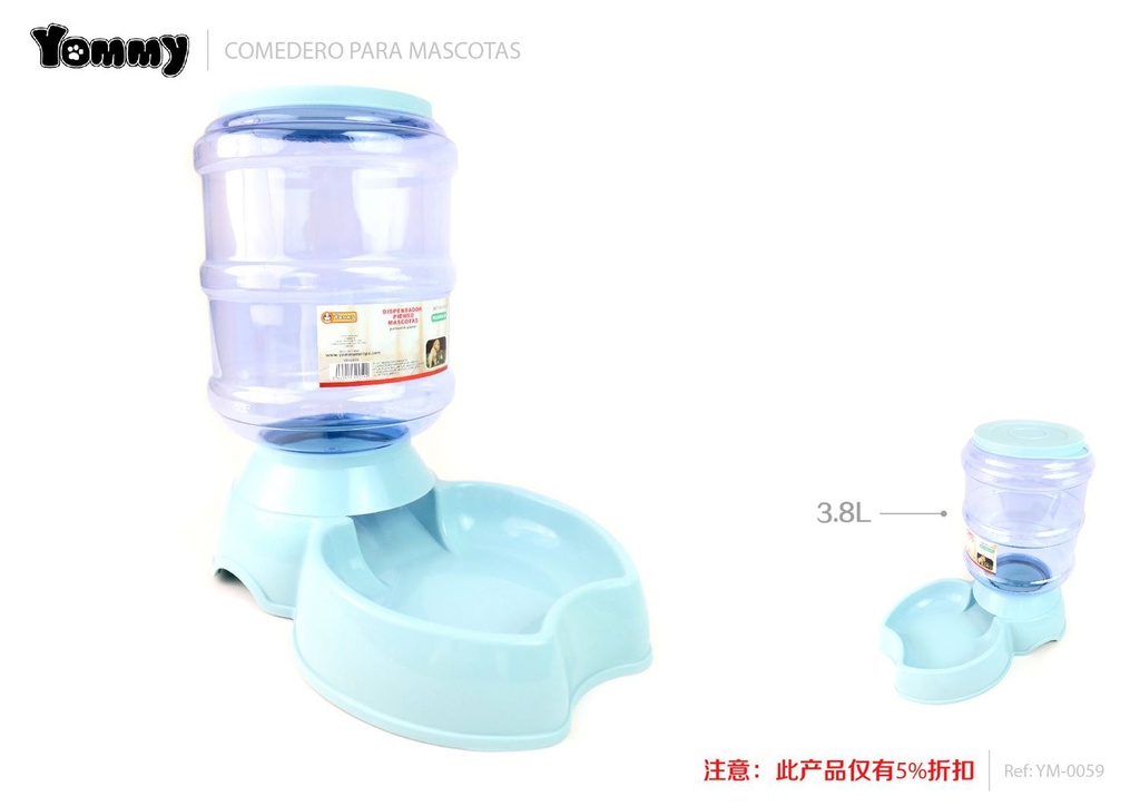 Dispensador de comida para mascotas tipo manzana 3.8L azul - Alimentación para mascotas