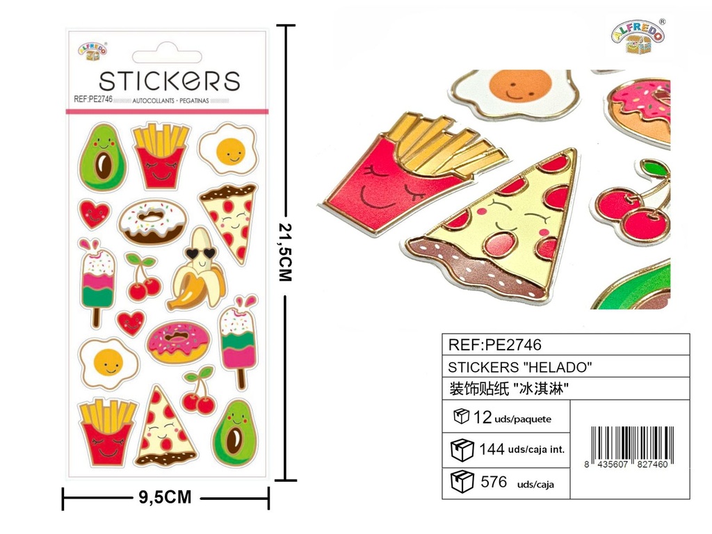 Stickers "Helado" 9.5X21.5CM - Artículos de papelería