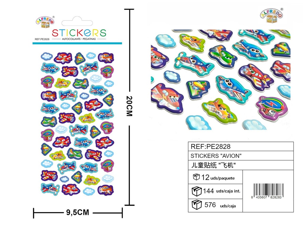 Stickers "Avión" 9.5X20CM - Artículos de papelería