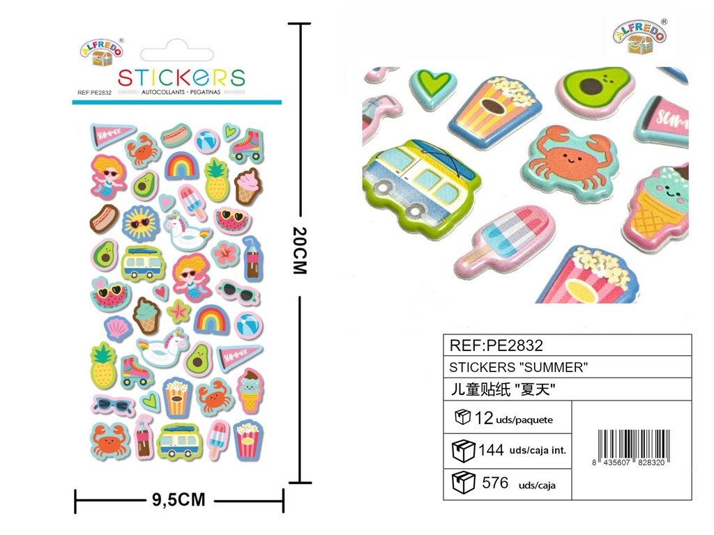 Stickers "Verano" 9.5X20CM - Artículos de papelería