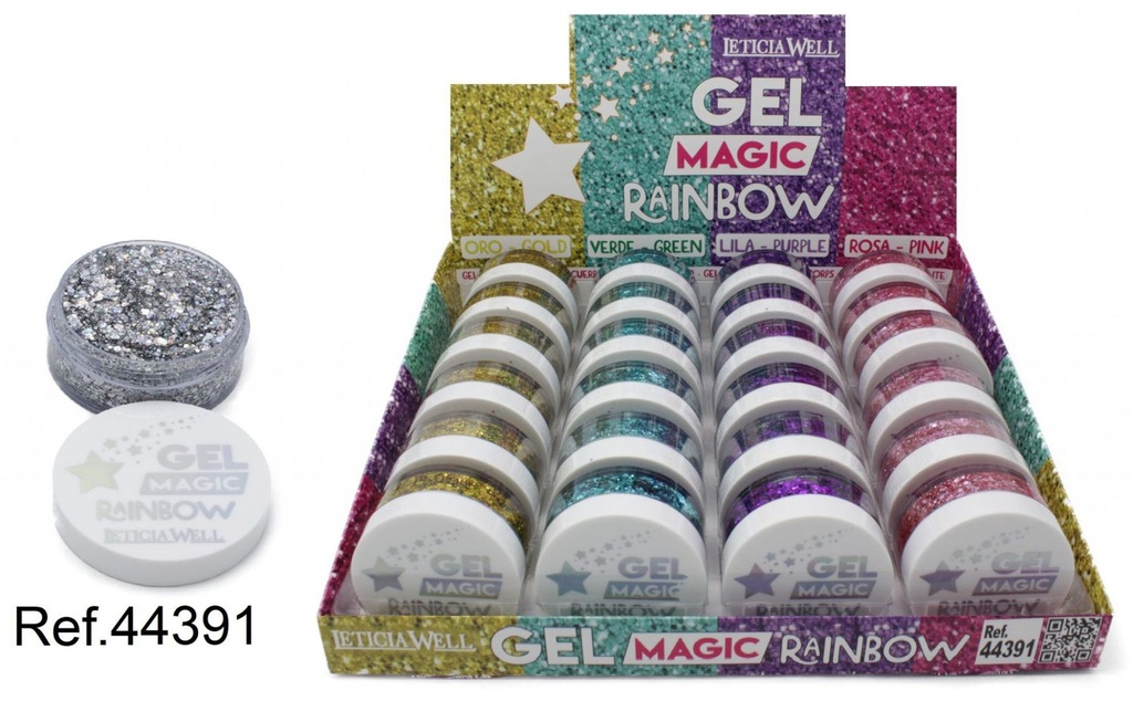 Gel glitter magic rainbow 24/u - Cosméticos