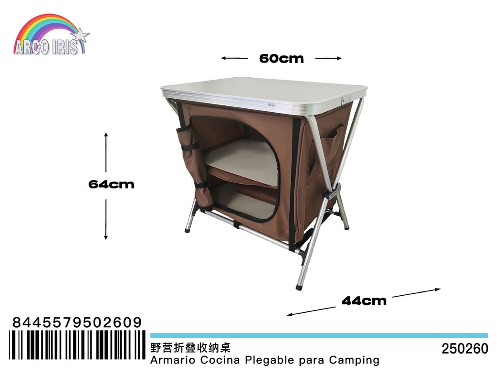 Mesa de cocina plegable para camping 60x44x60cm - Muebles de camping