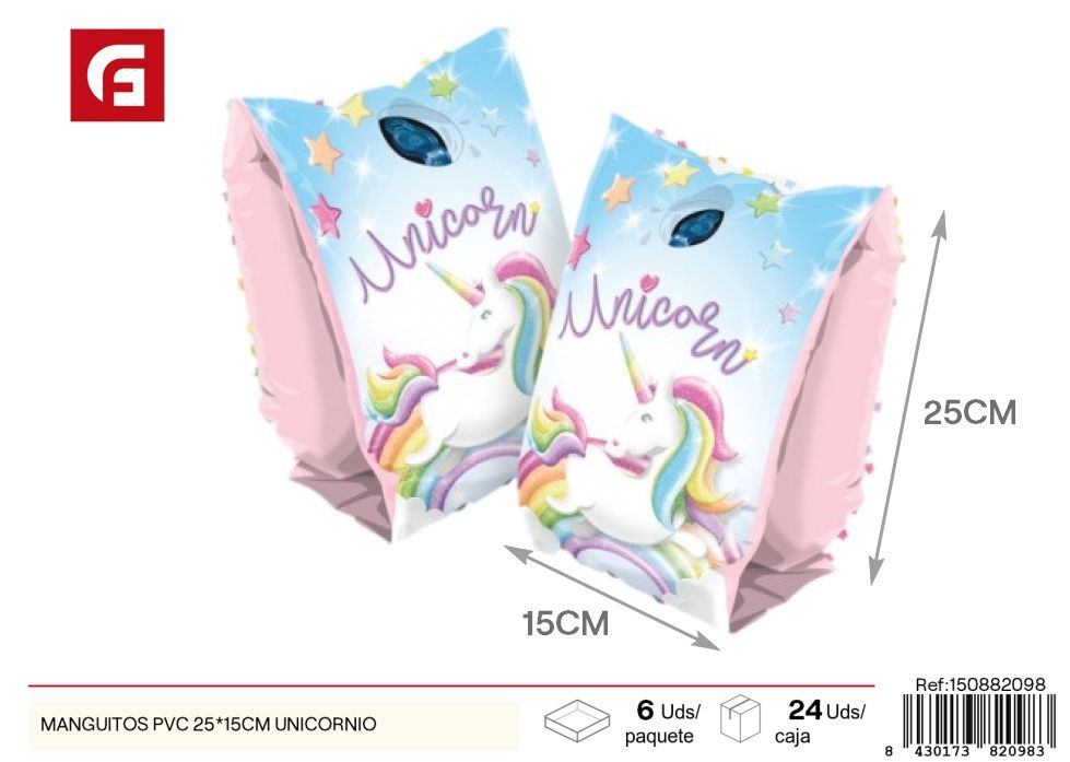 Manguitos de PVC 25*15 cm Unicornio en caja - Accesorios de verano para niños