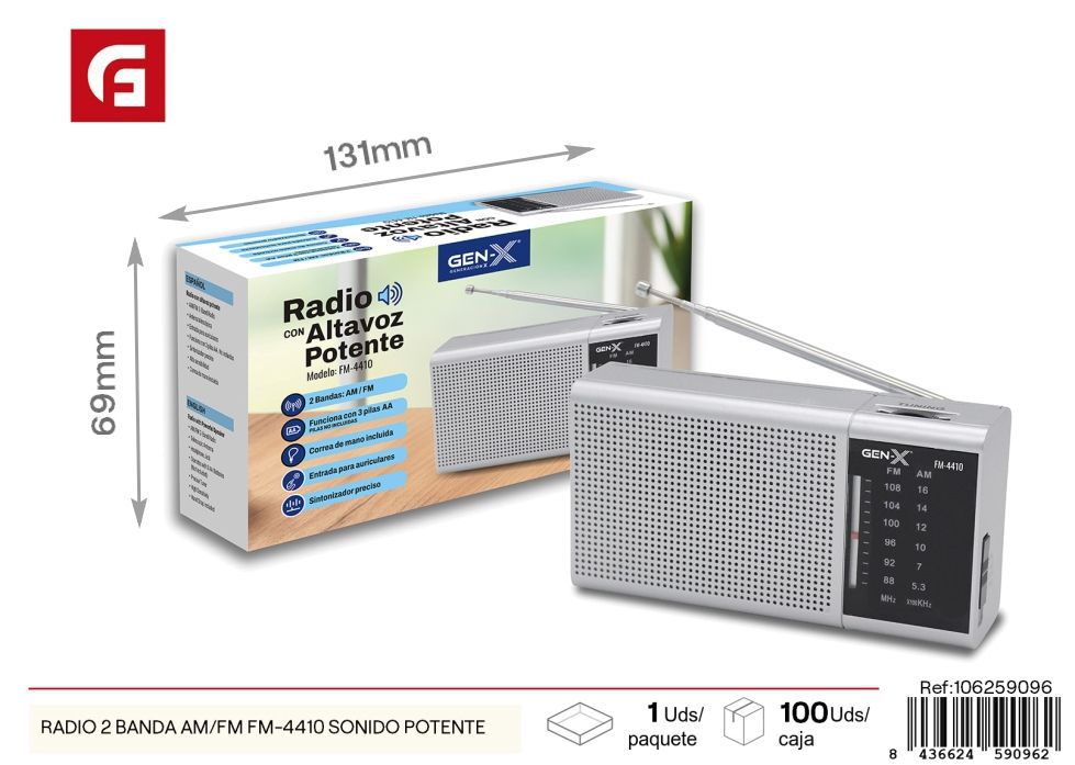 Radio 2 banda AM/FM FM-4410 sonido potente - Electrónica