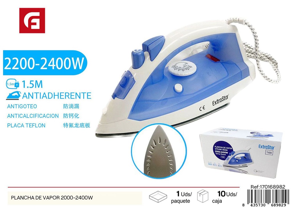 Plancha de vapor 2000-2400W - Herramienta de hogar