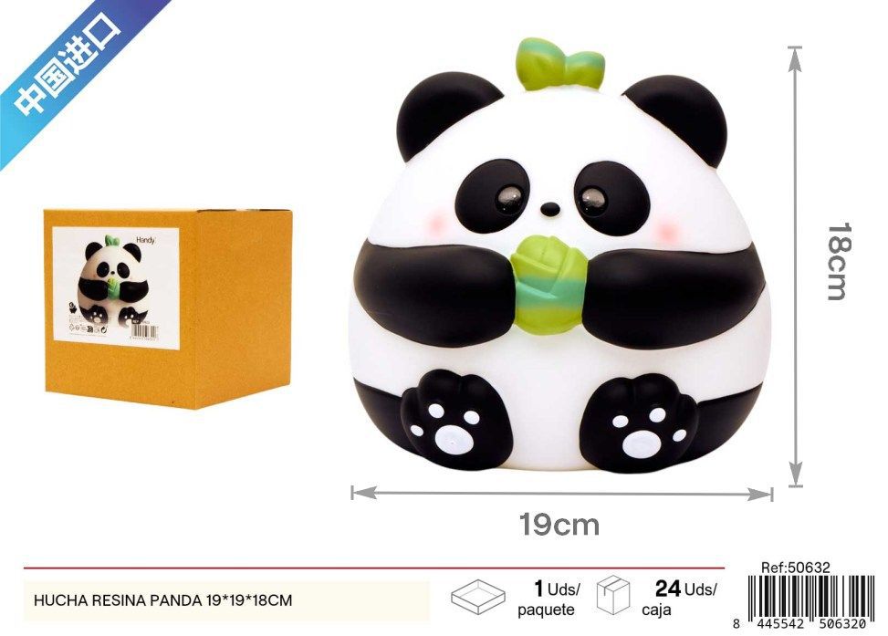 Hucha de resina panda 19x19x18cm - Estilo adorable para el ahorro
