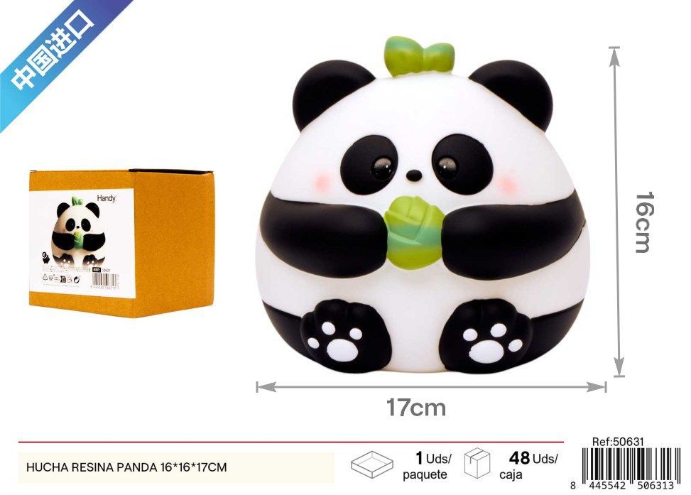 Hucha de resina panda 16x16x17cm - Ahorra con ternura en diseño panda