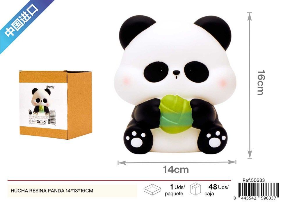 Hucha de resina panda 14x13x16cm - Diseño encantador para ahorrar