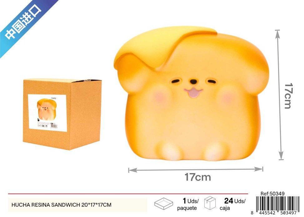 Hucha de resina sándwich 20x17x17cm - Función divertida para ahorrar