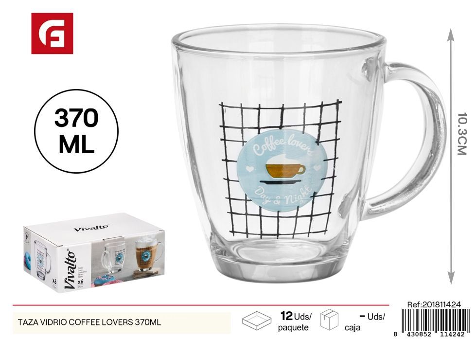 Taza de vidrio Coffee Lovers 370ml - Utensilios de vidrio y tazas