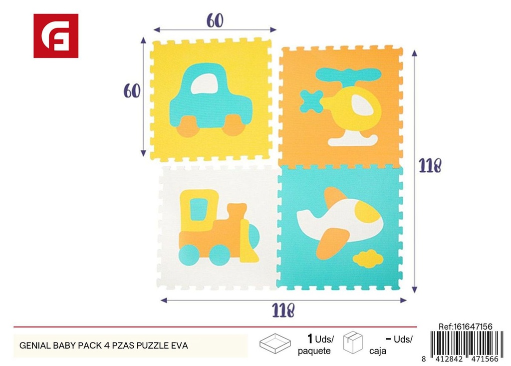 Pack de 4 piezas de puzzle de EVA - Juguetes de puzzle y educación