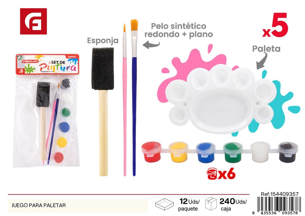 Juego para paletar - Material escolar y pintura