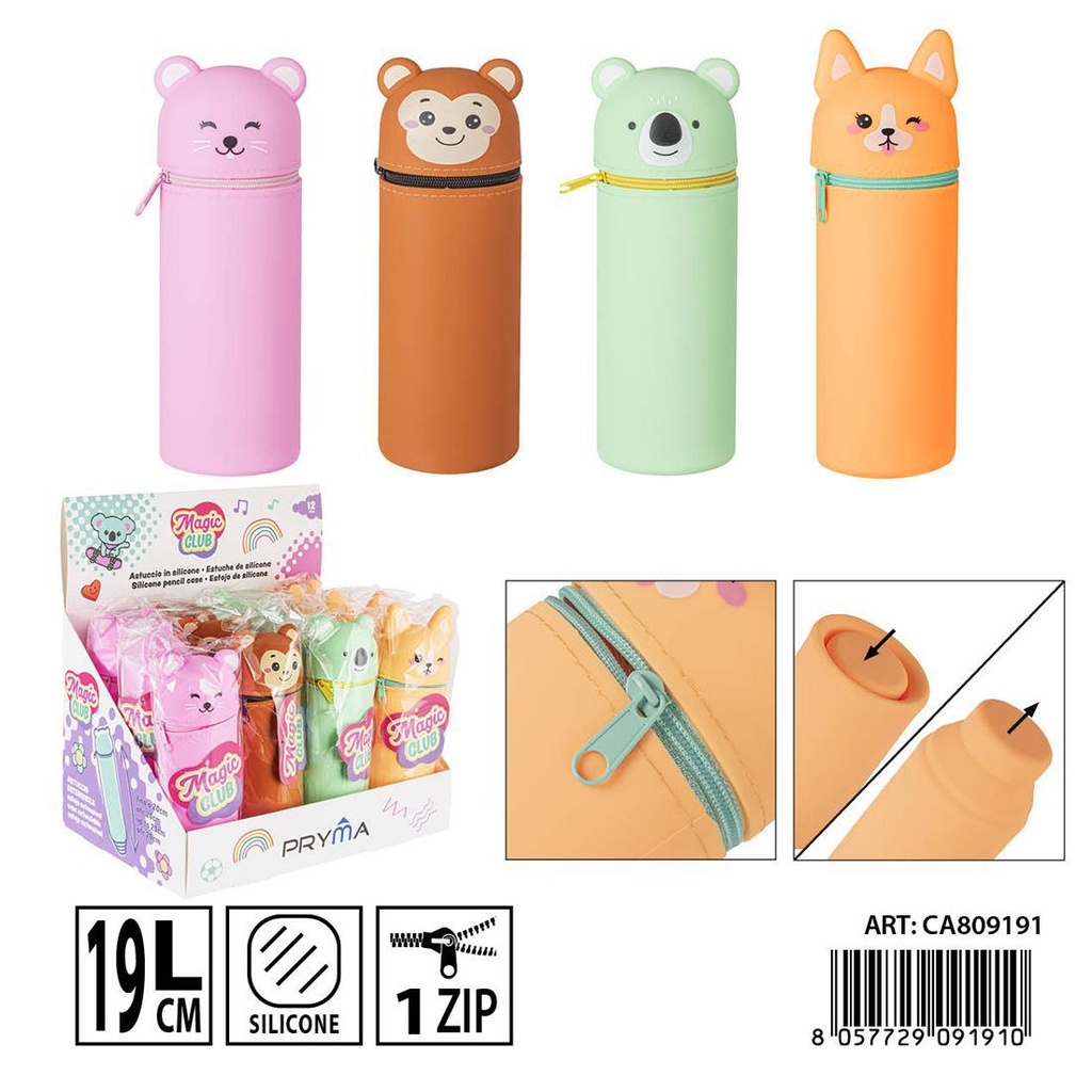 Estuche de silicona con forma de animal 19 cm - Estuches y mochilas