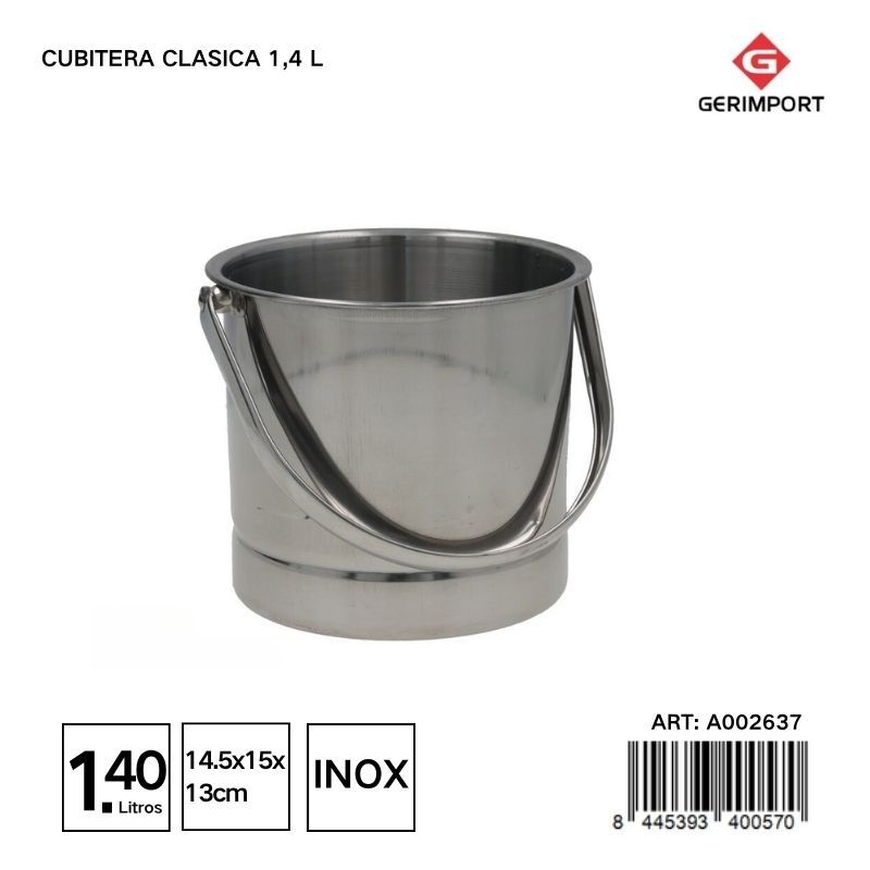Cubitera clásica de acero inoxidable 1.4L - Accesorios de cocina y coctelera