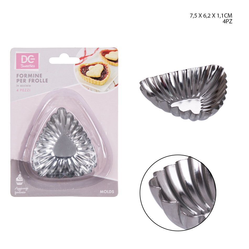 Moldes de metal para magdalenas 7.5x6.2x1.1 cm 4pz - Utensilios para repostería