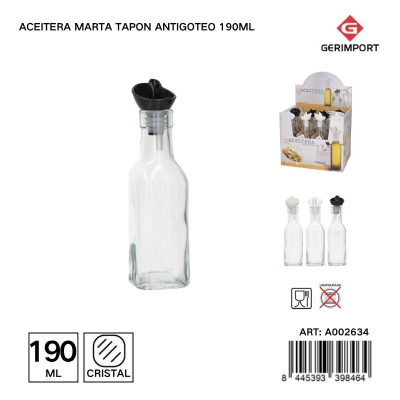 Aceitera Marta antigoteo 190ML - Funcional y decorativa en la cocina