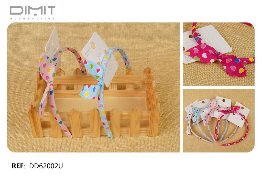 Diadema de niñas con lazo - Pack de 12 unidades