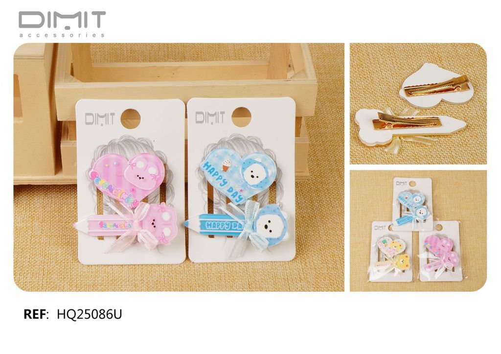 Pack de 2 pinzas de pelo - Pack de 12 unidades