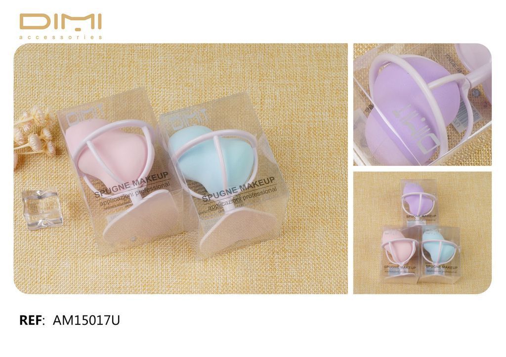 Esponja de maquillaje con soporte - Pack de 12 unidades
