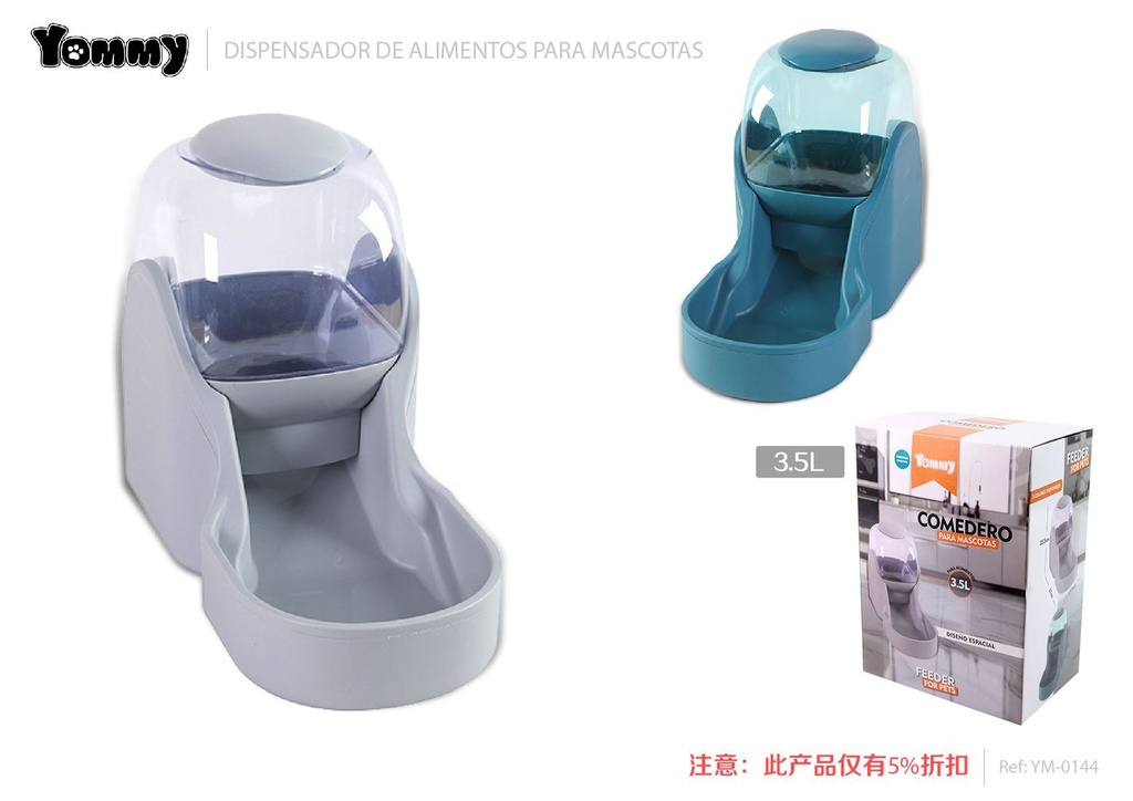Dispensador de comida para mascotas 3.5L - Accesorios para mascotas