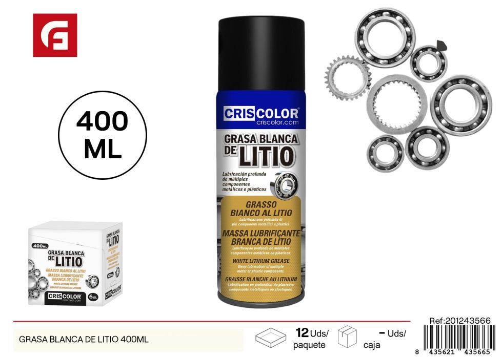 Grasa blanca de litio 400 ml - Herramientas para automóviles