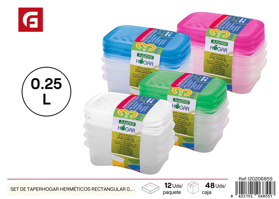 Set de recipientes sellados herméticos de 0.25 litros - Utensilios de cocina para almacenamiento