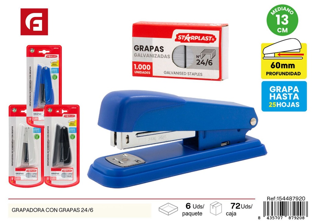 Grapadora con grapas 24/6 - Papelería y material de oficina