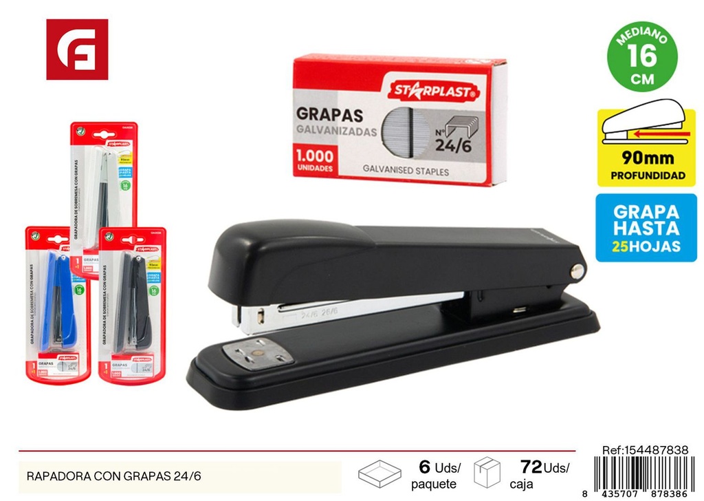 Grapadora con grapas 24/6 - Papelería y material de oficina