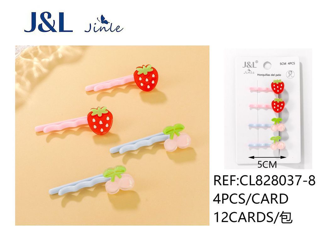 Pack de 4 horquillas niñas 5 cm surtidas 12/u CL828037-11 - Accesorios para el cabello y pinzas