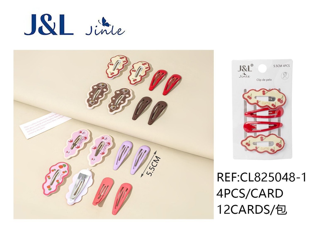Pack de 4 ranas 5 cm surtidas 12/u CL825048-1 - Accesorios para el cabello y pinzas