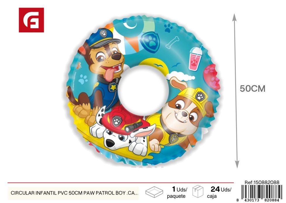 Circular infantil de PVC 50 cm Paw Patrol Boy en caja - Accesorios de verano para niños