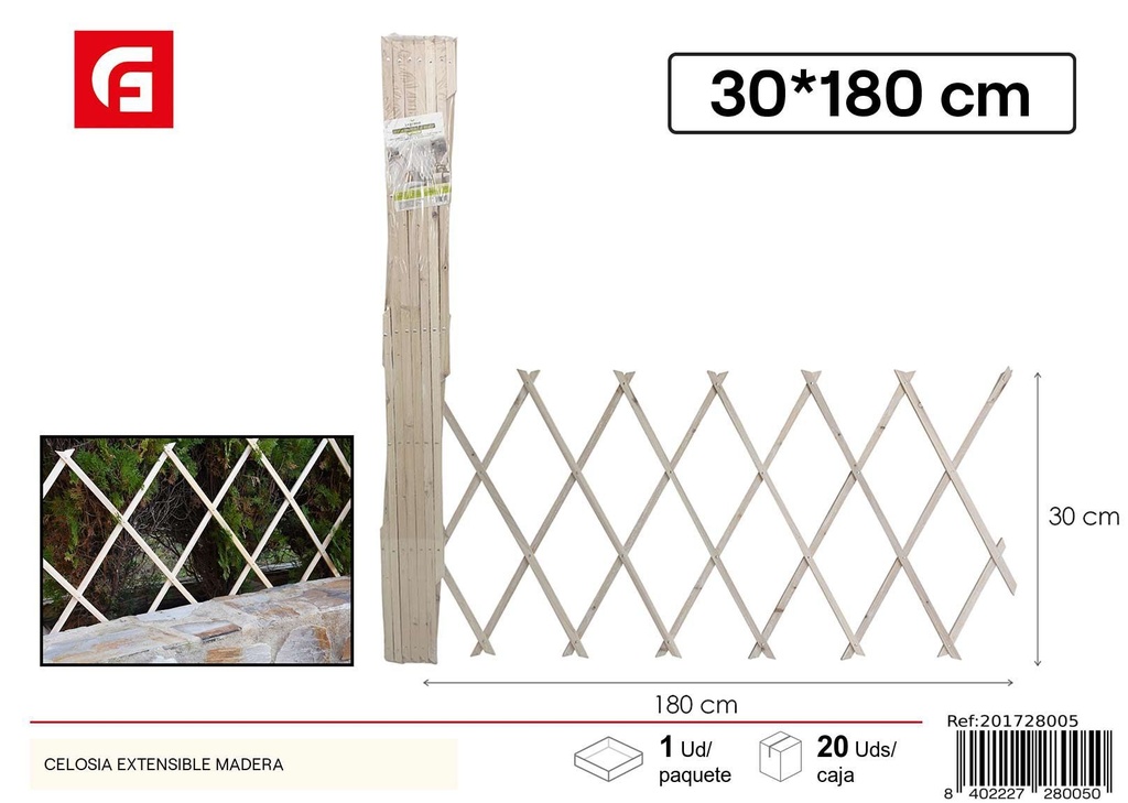 Celosía extensible de madera - Estilo y privacidad para exteriores