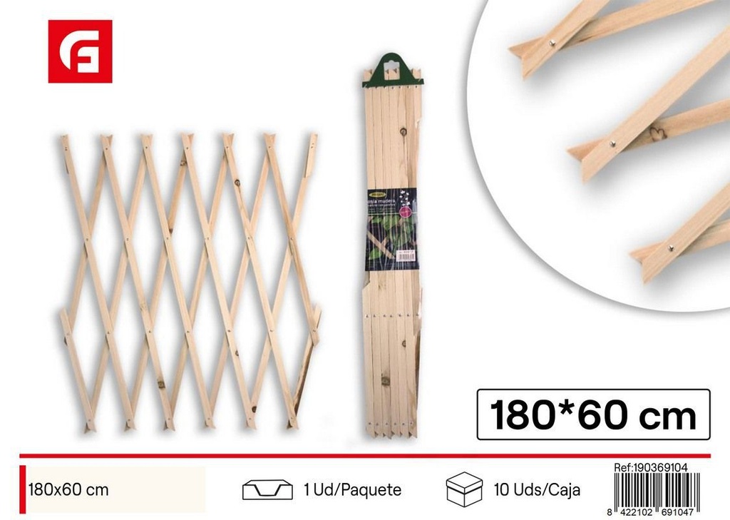 Celosía de madera natural 180 x 60 cm - Jardín y cercas