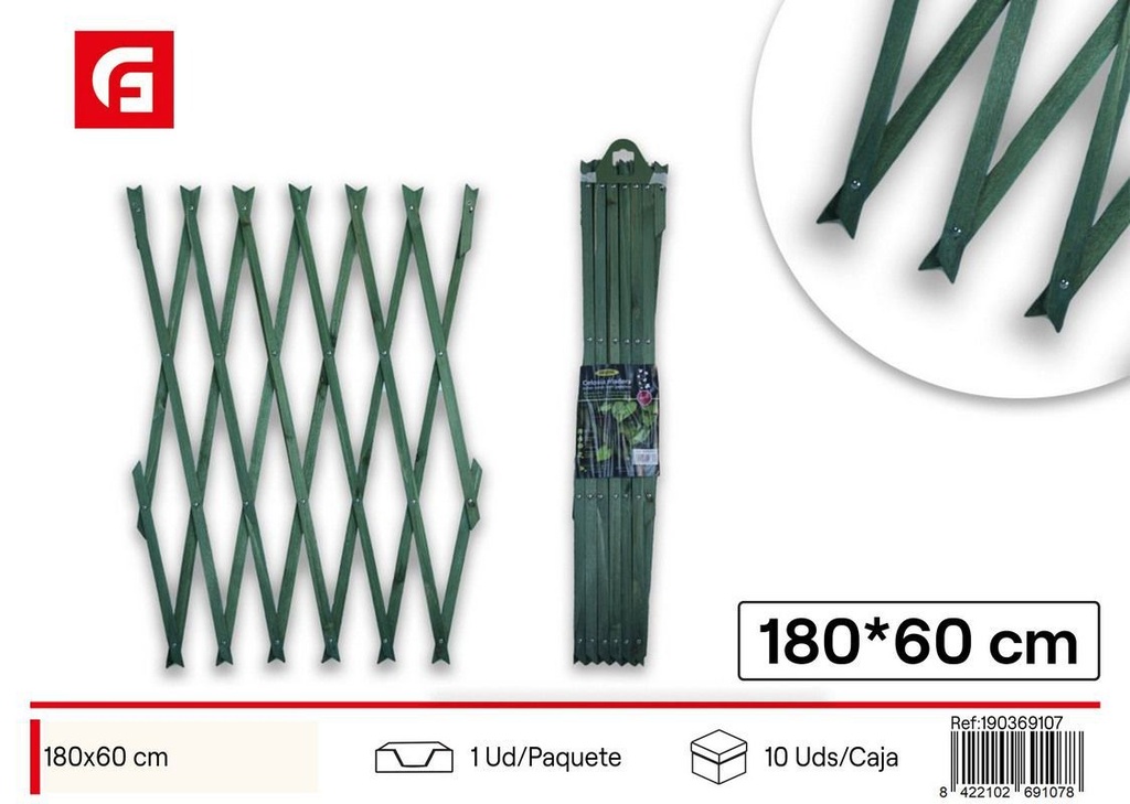 Celosía de madera verde 180 x 60 cm - Jardín y cercas