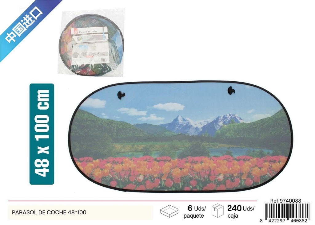 Parasol de coche 48*100 - Accesorios de coche para protección solar