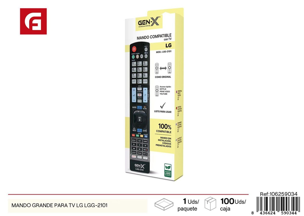 Mando grande para TV LG LGG-2101 - Electrónica y mandos
