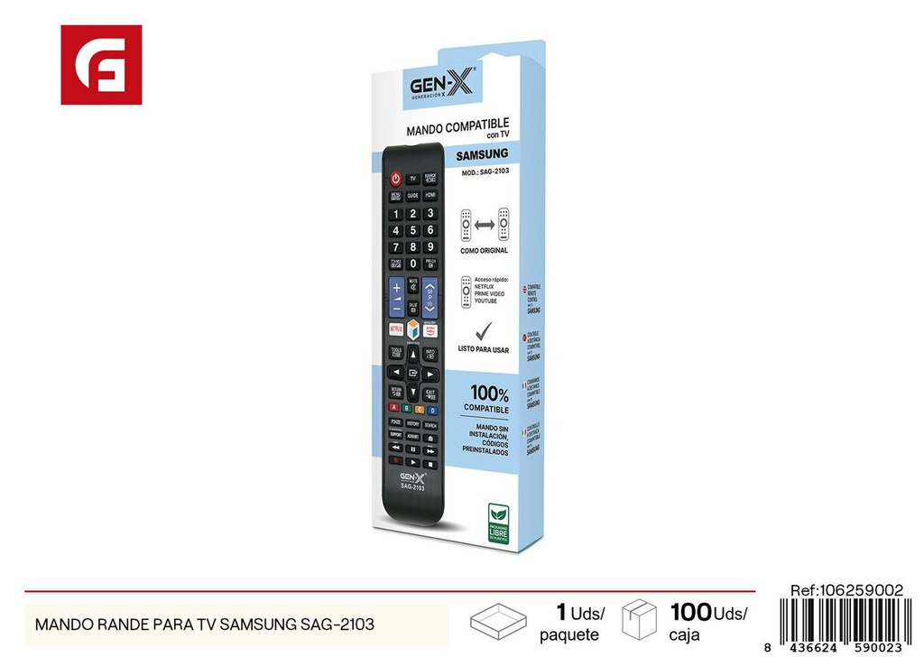 Mando grande para TV Samsung SAG-2103 - Electrónica y mandos