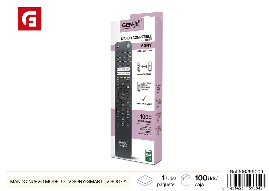 Mando nuevo modelo TV Sony - Smart TV SOG/2105 - Electrónica y mandos