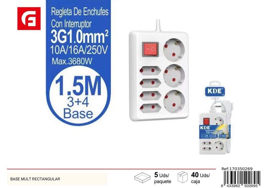 Bases multirectangulares - Regletas eléctricas