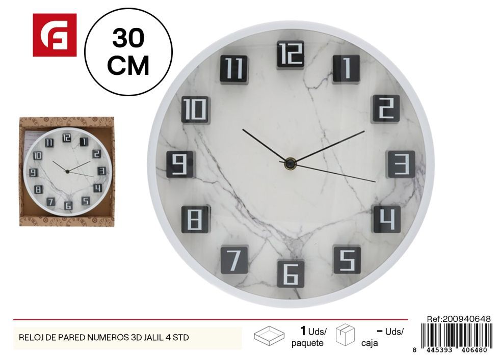 Reloj de pared números 3D Jalil 4 STD - Decoración de pared