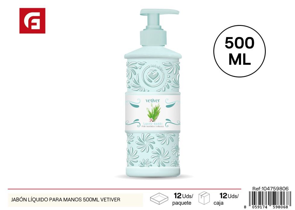 Jabón líquido para manos 500 ml vetiver - Productos de cuidado personal