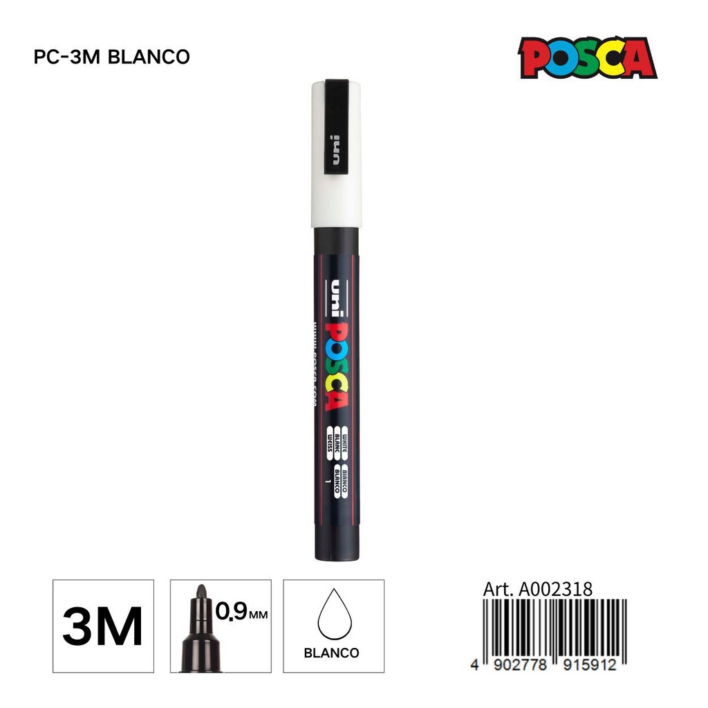 Marcador POSCA 0.9mm blanco - Papelería y artículos de escritura