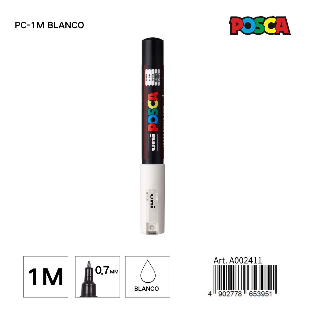 Marcador POSCA blanco 0.7MM - Artículos de papelería y manualidades