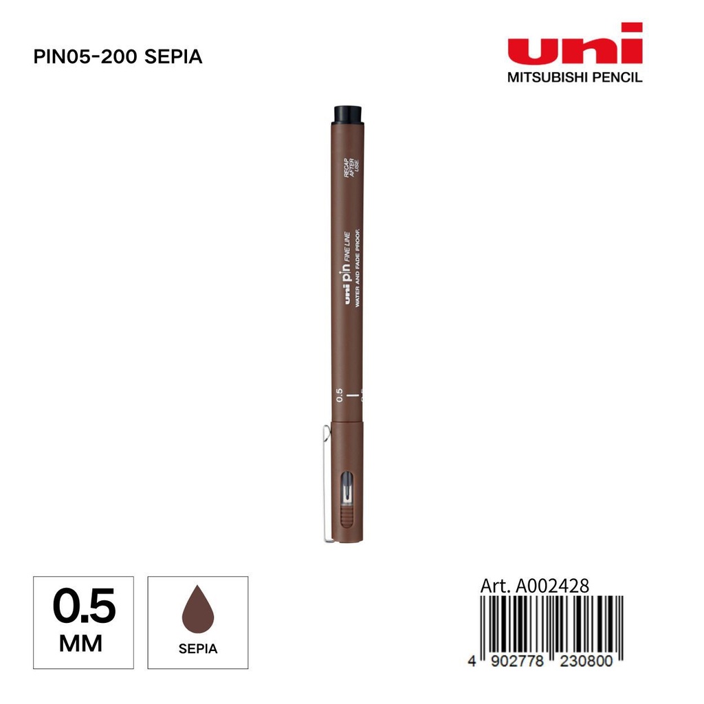 Marcador de tinta UNI-PIN 0,5 mm sepia - Papelería y materiales de escritura