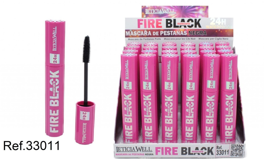 Máscara de pestañas Fire Black 24h 24/u - Maquillaje y cosméticos