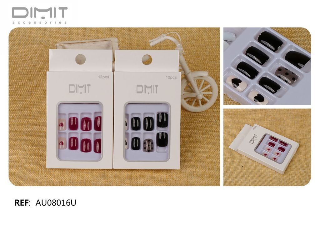 Uñas postizas 12/u AU08016U - Uñas postizas para adultos