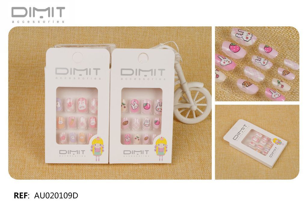 Uñas postizas niños 12/u AU020109D - Uñas postizas infantiles