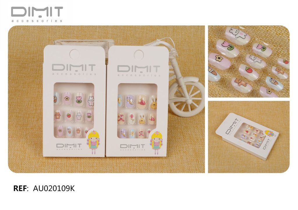 Uñas postizas niños 12/u AU020109K - Uñas postizas infantiles